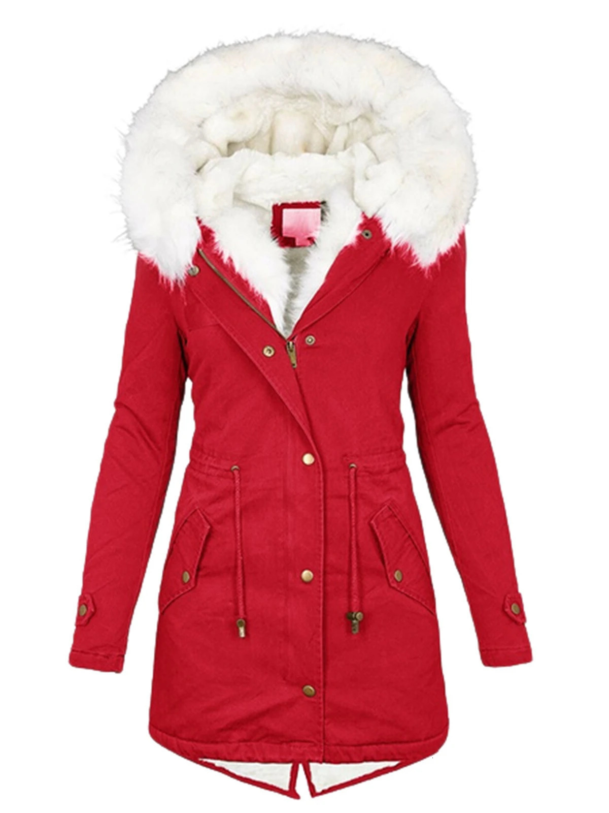 Women Jacket Parka Long Parkas Female Cotton Hooded Overcoat Loose Coat Thick Warm Windproof Casual Autumn Winter Plus size 241018