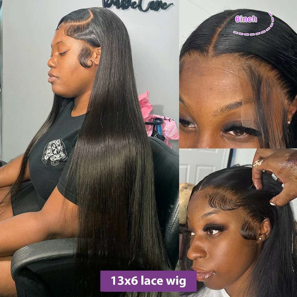 Wigirl 30 Inch Bone Straight Transparent 13x6 Frontal Human Hair Wigs 220% Brazilian Remy 13x4 Lace Front Wig For Women