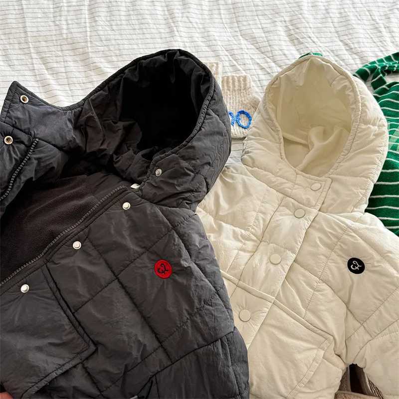 Winter New Childrens Warm Jacket with Velvet Thick Boys Hooded Down Jacket Baby Girls Cotton padded Jacket Childrens Clothing M241018