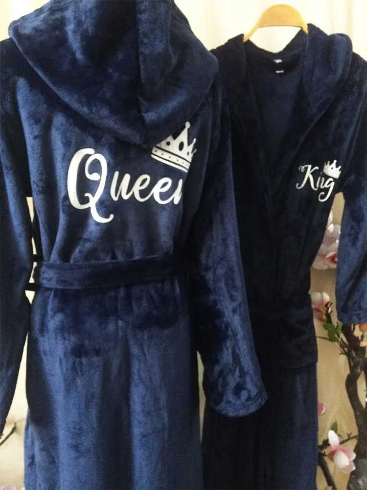 Personalization Hooded Bathrobe for Couples Custom Winter Hooded Bathrobes Wedding Husband Wife Gift Customized Bath Robes 2023XJ241018