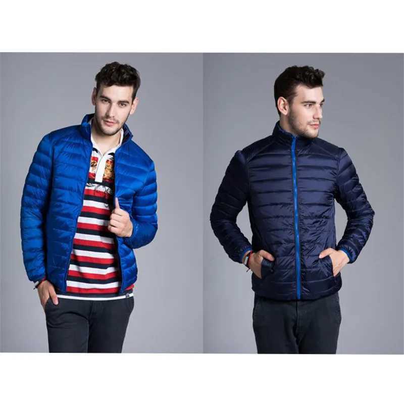 2023 Autumn Winter Men Down Jacket White Duck Ultra Light Down Coats Parkas Male Short Bigsize Outwear Double Coat 3XL AB895 LX241018