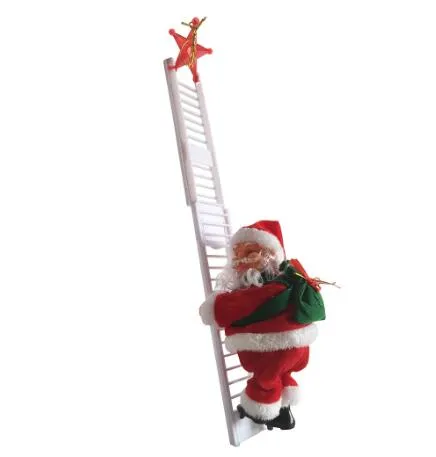 Electric Climbing Ladder Santa Claus Christmas Figurine Ornament Xmas Party DIY Crafts Festival Navidad