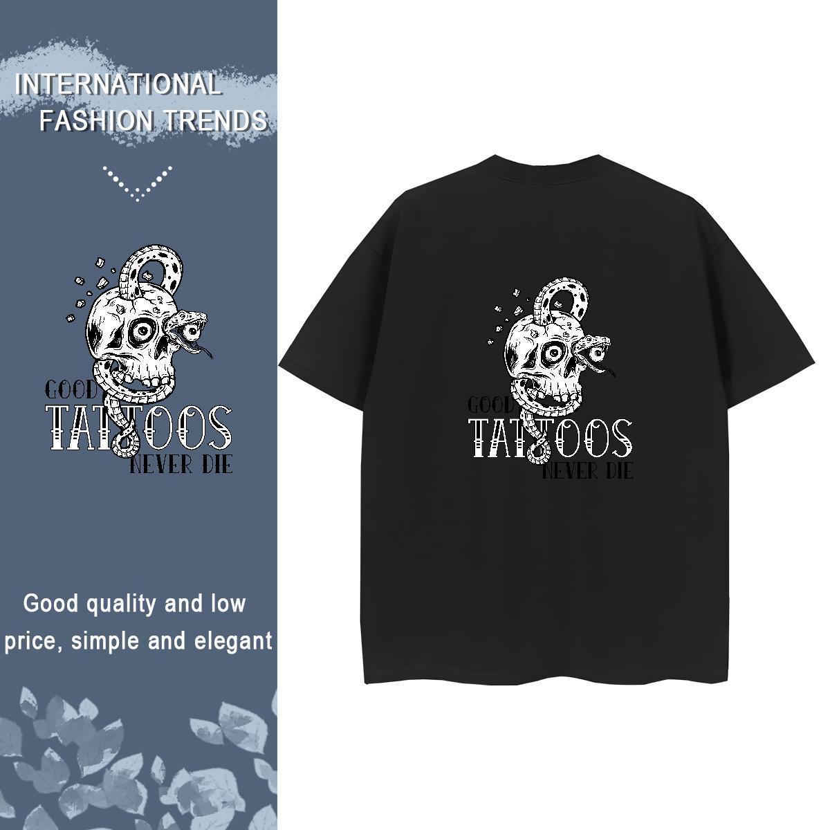 Factory Direct Womens T Shirts 230g Cotton Breathable Soft Street Casual skull Couples T Shirts Popular Anime Oversized Tee Shirt