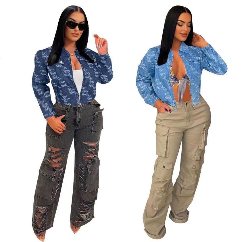 Jeans Luxury Designer Jacke Long Sleeve cardigan tops Women's denim Jackets new fashion Womens Coat