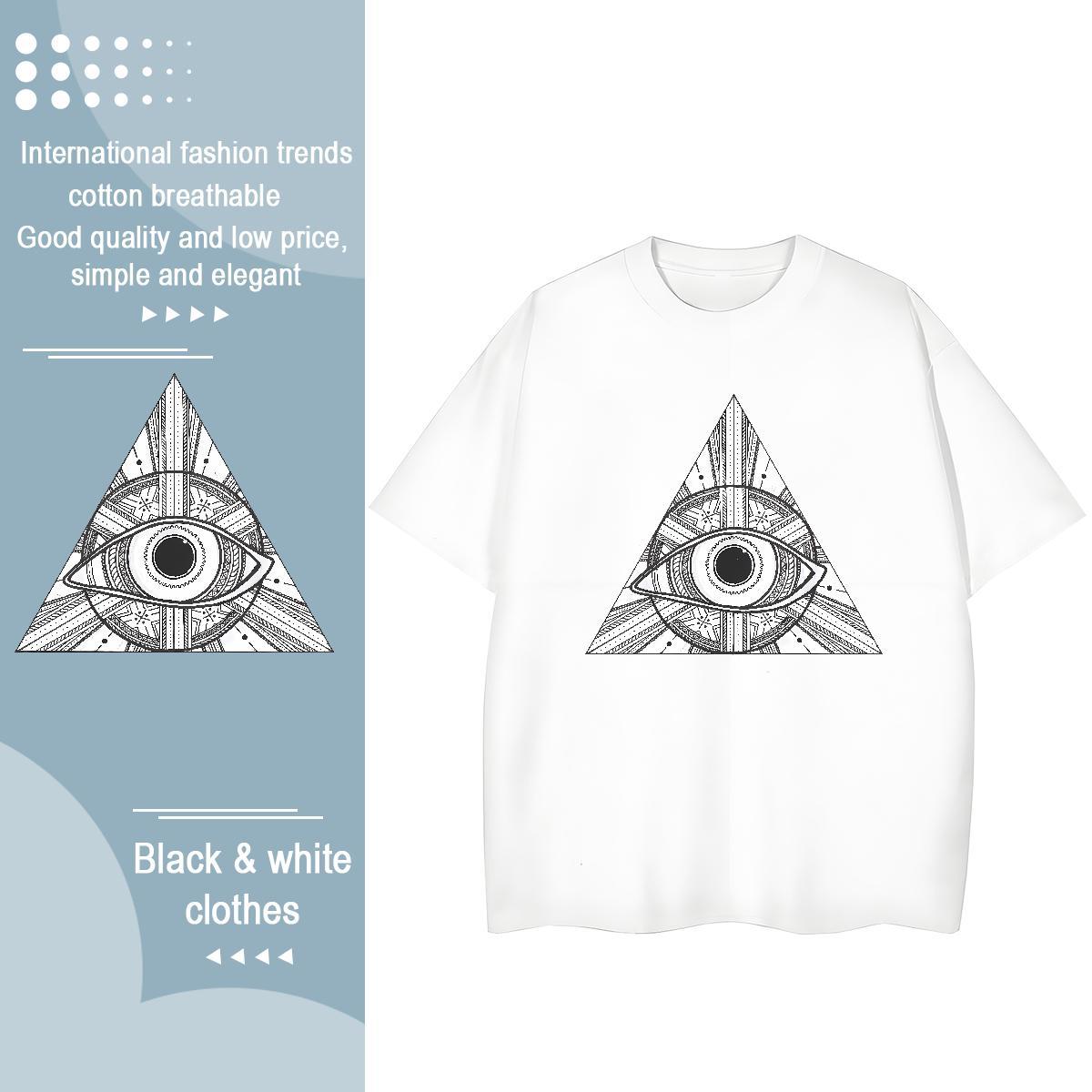 2024 T-Shirts for Women 230g Pure Cotton O Neck Short Sleeves Sport eye of the devil Women Tees Popular Customized Print Tops Tees