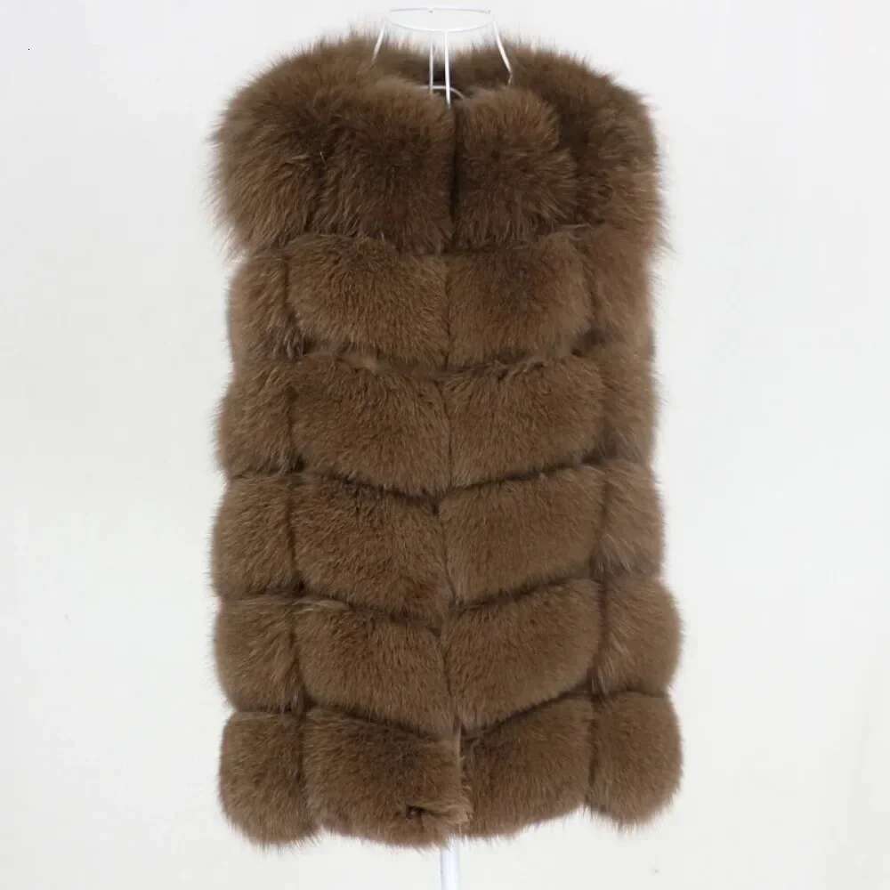 Real Vest Women Sleeveless Natural Fox Spring Winter Jacket Fur Coat Warmer Waistcoat Thick Warm Streetwear