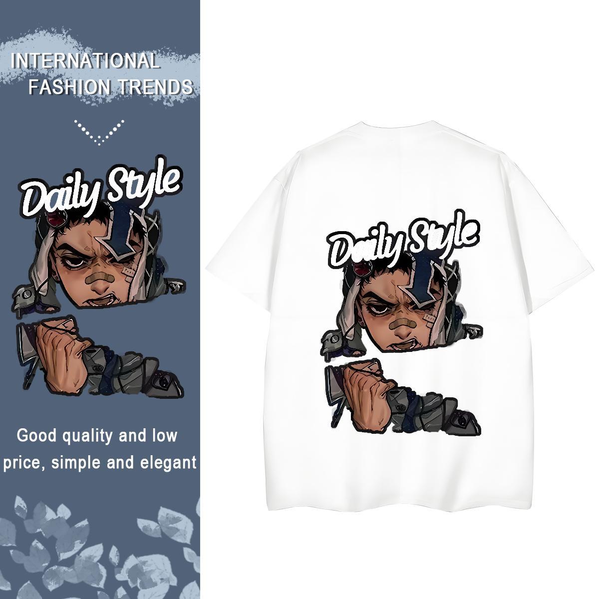 Fashion Casual T-Shirts for Women 100% Cotton 230g Breathable Short Sleeve Spring Summer portrait Womens Tshirts Lady Custom Print Plus Size Top Tees
