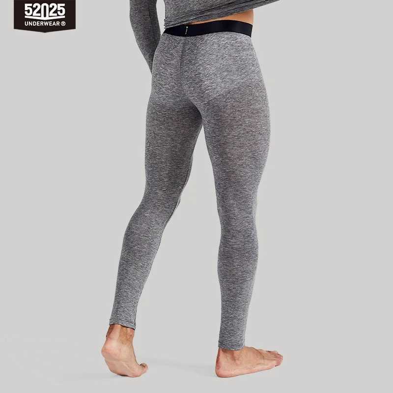 Mens Thermal Underwear 52025 Men Thermal Leggings MicroModal Merino Wool Silk Soft Light Breathable Tights Comfortable Men Leggins Thermal Bottoms L Y