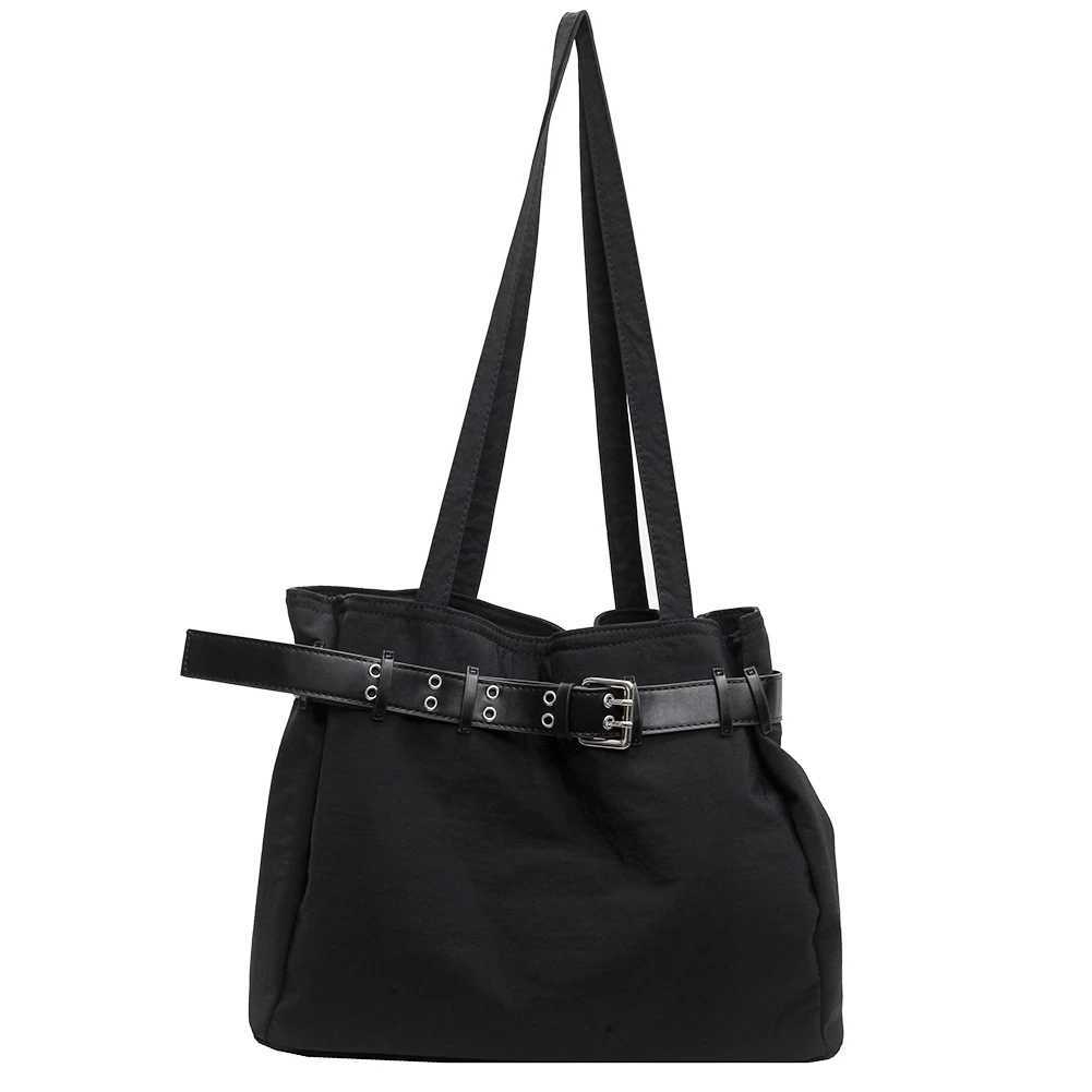 Ladies Tote Bag with Inner Pockets Nylon Shoulder Belt Buckle Hobo Daily Shopping Work 241018