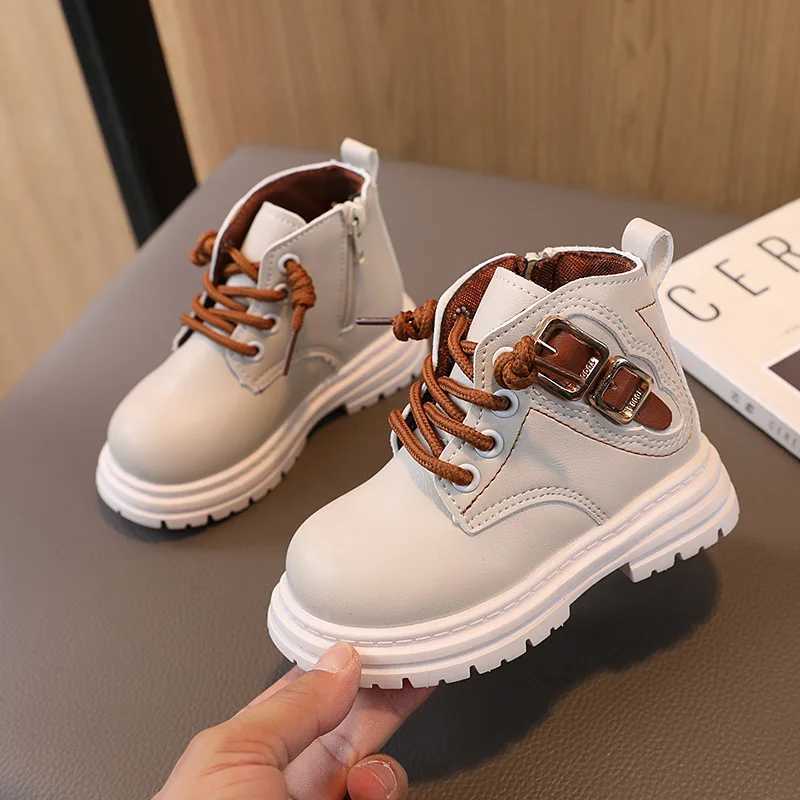 Boots 2023 New Boys Ankle Boots Side Zipper Buckle Solid Color Spring Autumn Casual Girls Boots Non-slip Children Boots Drop Shipping H241018