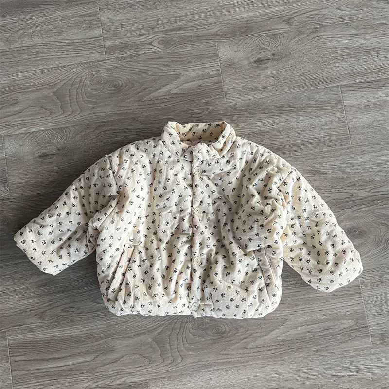 Girls outerwear jacket winter cotton windproof latest warm and velvet thick high-quality childrens clothing M241018