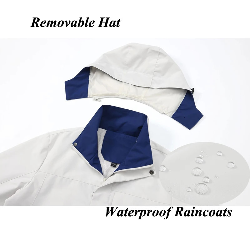 Autumn Mens Mountain Ski Jacket Waterproof Raincoats Outdoor Sports Windbreaker Breathable Hooded Coats Clothing 241018