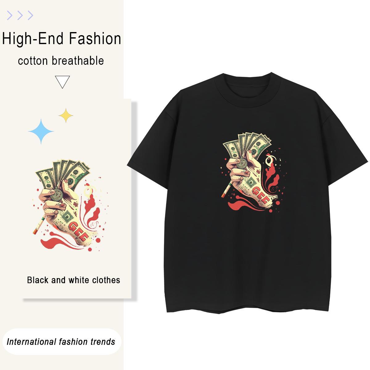2024 T-Shirts 230g Pure Cotton Crew Neck Breathable Casual skull Unisex Tshirts Designer Nice Cartoon Anime Polos