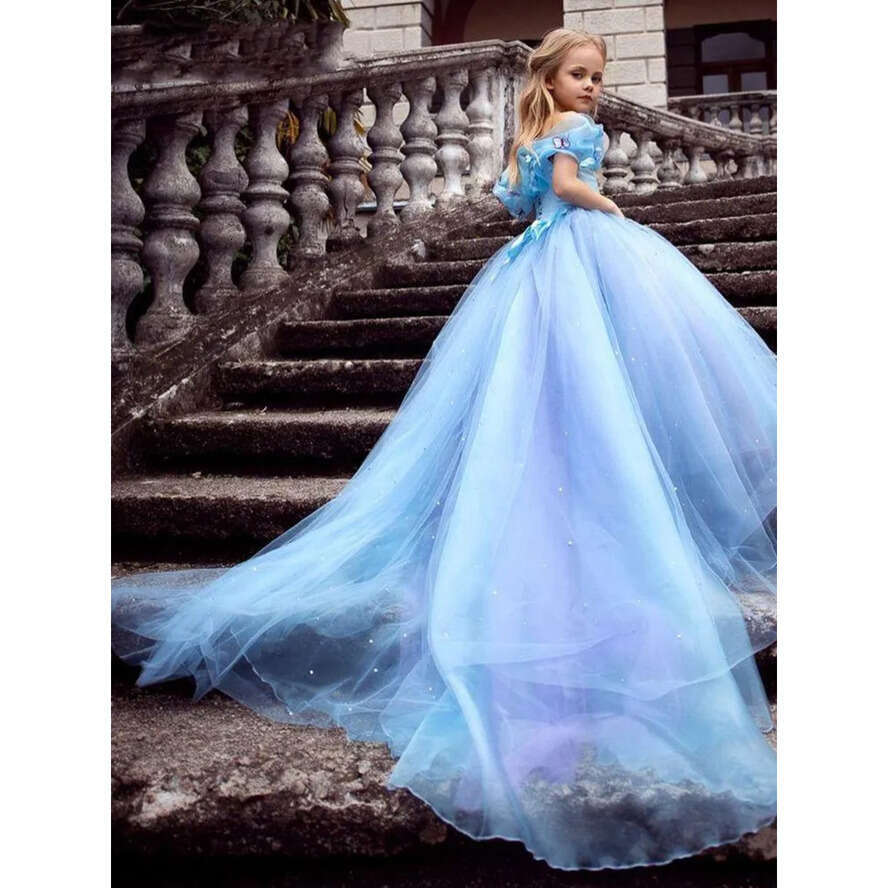 2022 Wer Girl Cinderella Dresses Baby Girls Photo Shoot Dress Toddler Clothes Birthday Wedding Guest Gowns Pro232 s