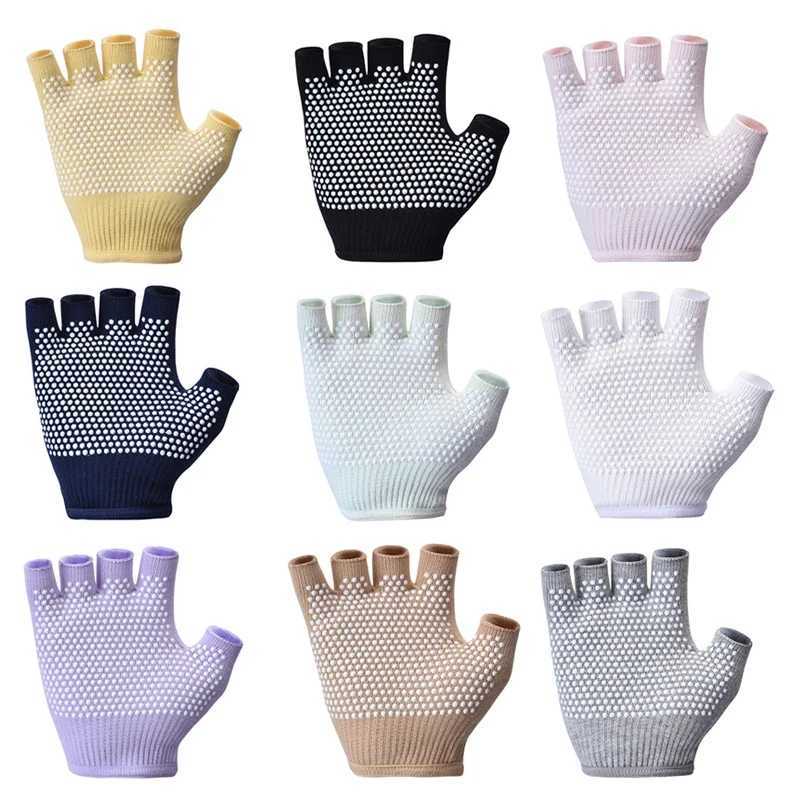Womens Non slip Yoga Gloves Cotton Half Finger Gloves Breathable Outdoor Bicycle Bicyc Pilates Sports Fishing GlovesW241018333
