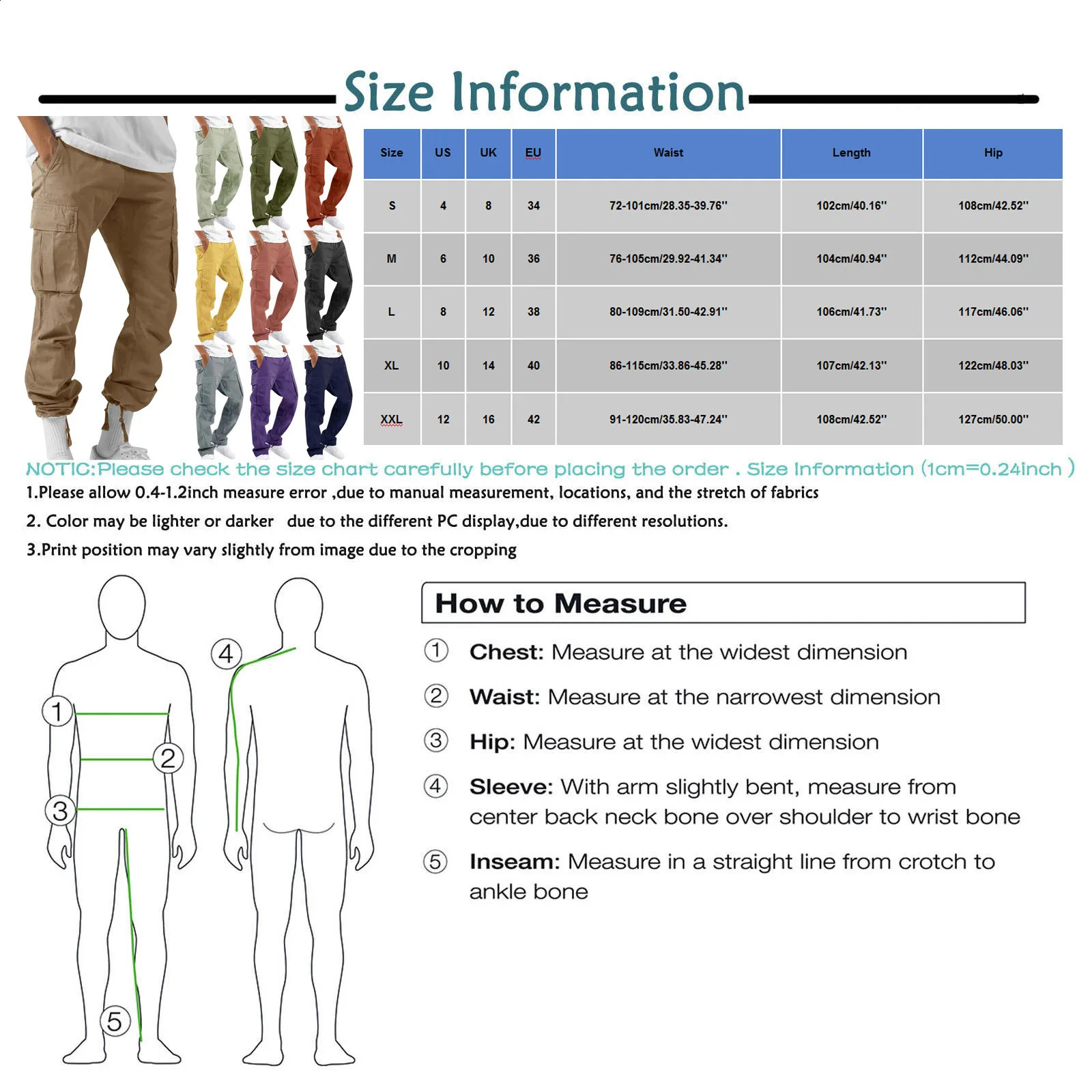 Purple MenS Loose Cargo Trousers Multi Pockets Jogger Sport Pants Drawstring Hiking Tactical Trousers Outdoor Hiking Pants 241010