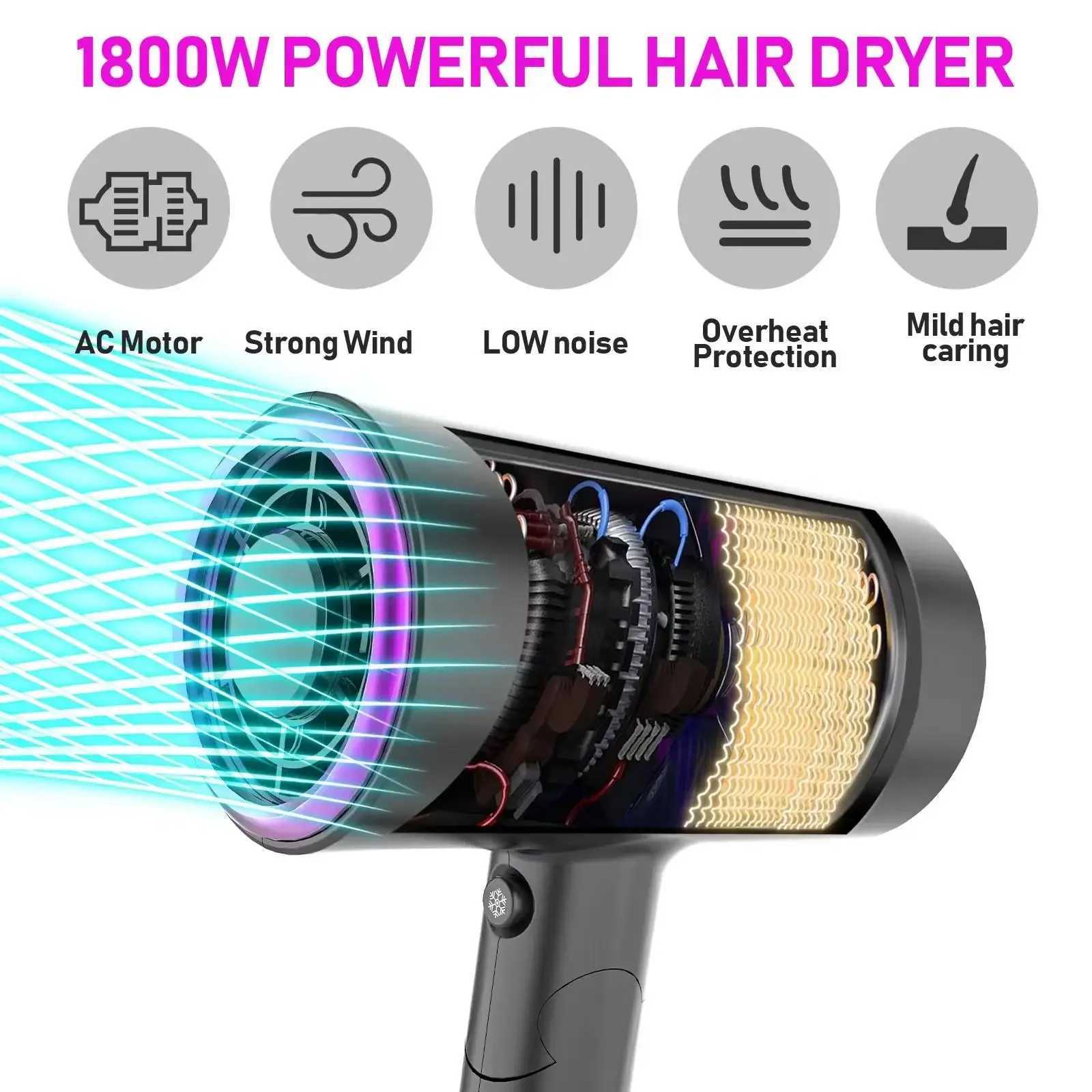 Upgraded new design luxurious and high-quality mini sales portable salon hair dryer professional foldable hair dryer with diffuser W241018