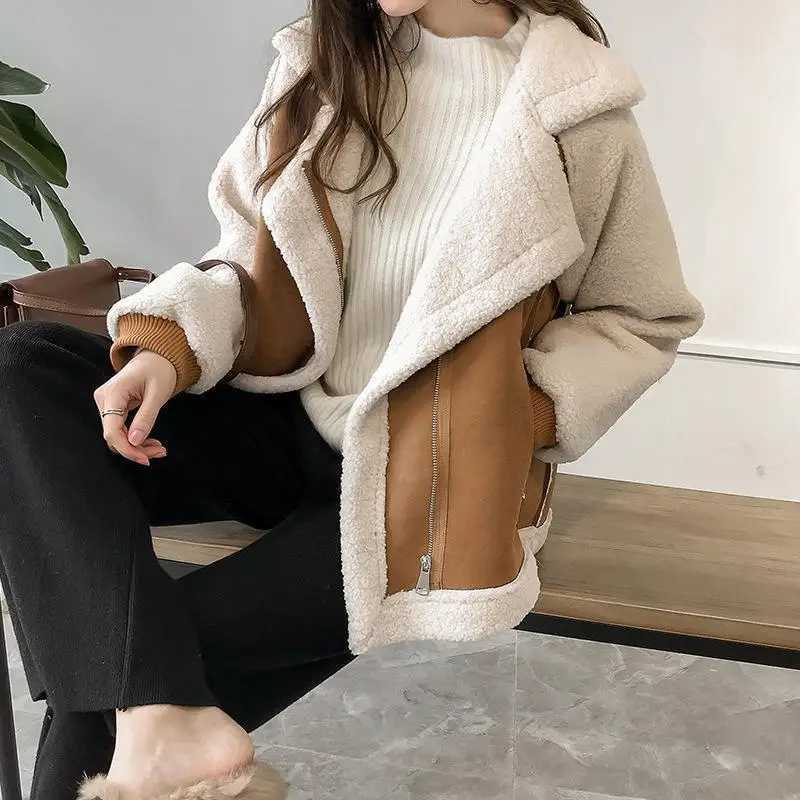 Women Winter Faux Fur Jackets Coat Thicken Warm Lambs Wool Teddy Coats Ladies Loose Oversized Outwear Tops Woman JacketX241018