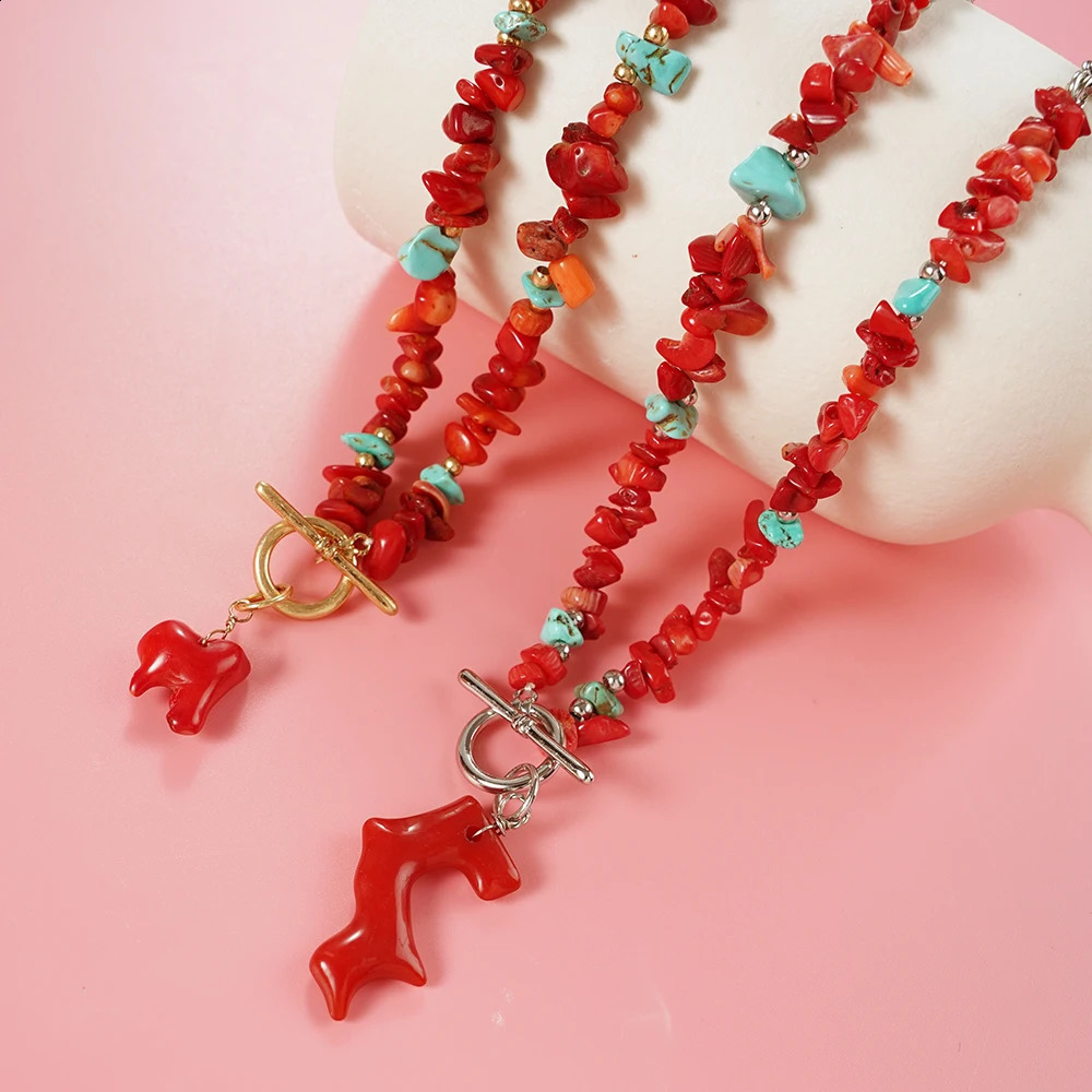 Color Irregular Natural Stone Natural Pearl Pendant Handmade Pearl Necklace Womens Seaside Vacation Party Accessories 241018