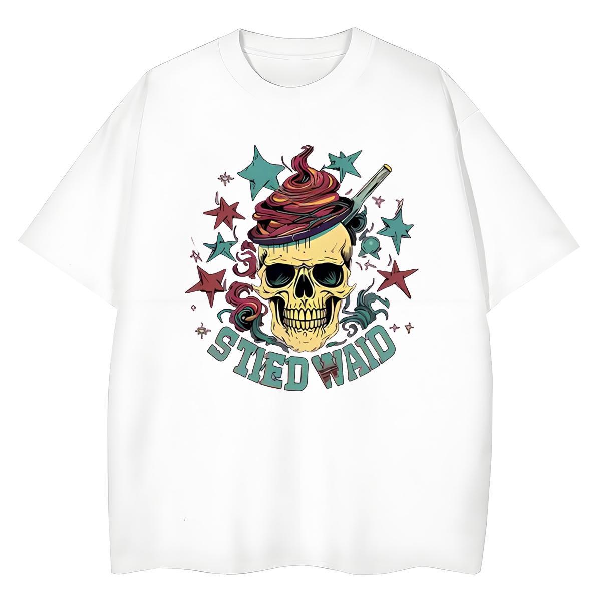 Popular T Shirt For Man 100% Cotton 230g skull Sport Custom Printing Breathable Crew Neck Tshirts Brand Tee Shirt