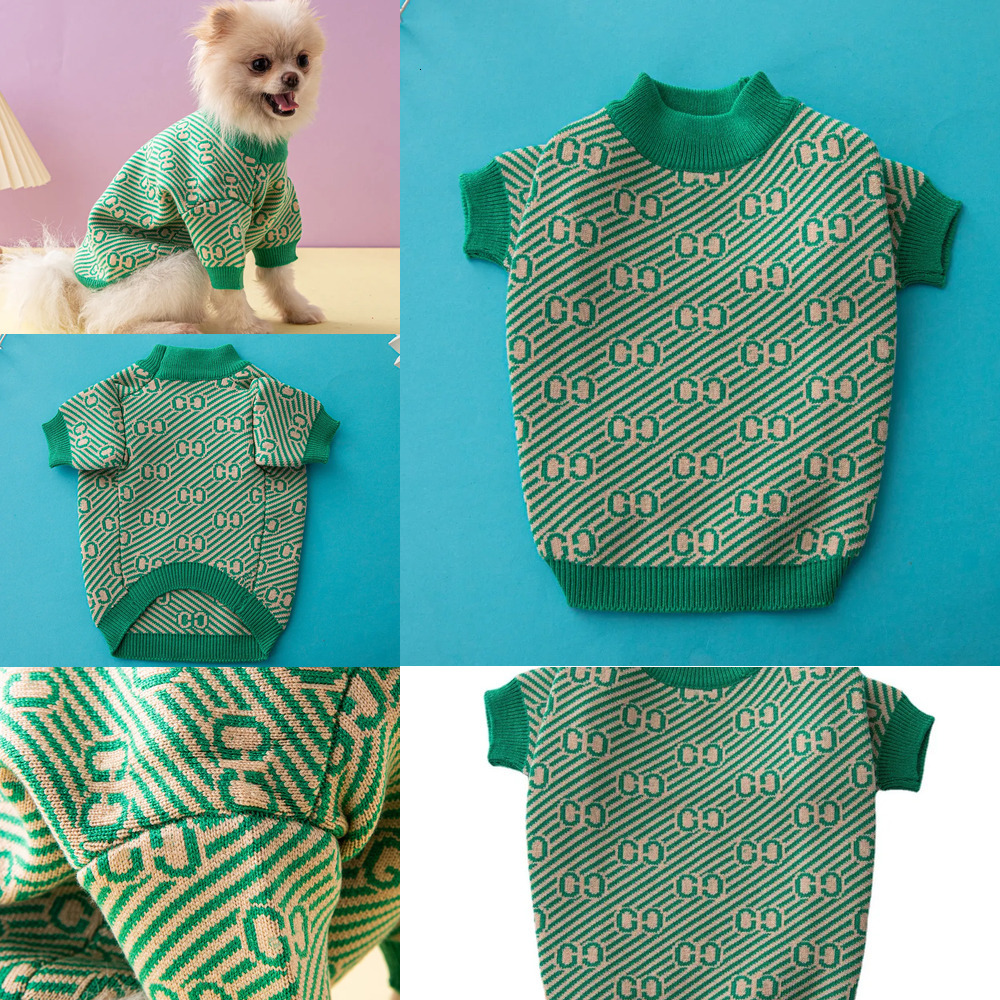 Designer Dog Clothes Pet Sweater Winter Warm Knitted Weather Outdoor Coats Pets Design Clothing