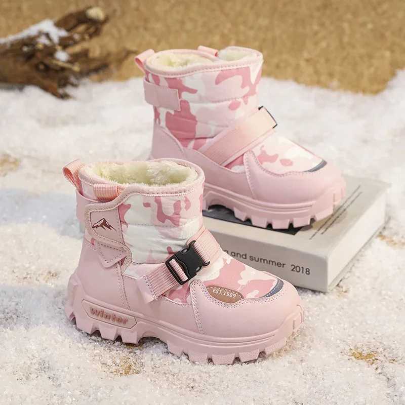 Boots Childrens shoes girls and boys winter childrens boots outdoor snow ankle anti slip cute walking sports wear-resistant Kp warm casual boots H2410