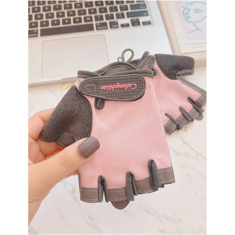 Mens Womens Summer Equipment Yoga Half Finger Ice Silk Fitness Gloves Non slip Exercise Bicycle GlovesW241018