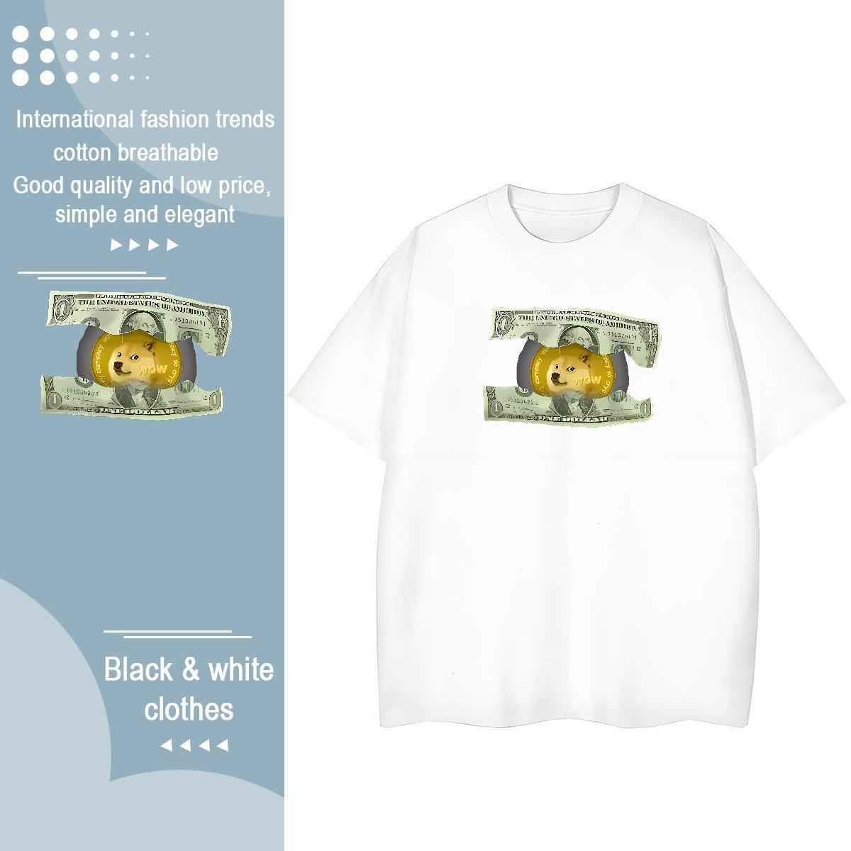 Custom Womens T Shirts 100% Cotton 230g Breathable Short Sleeve Casual Daily Wear dog Lady T shirt Unisex Anime Tshirts