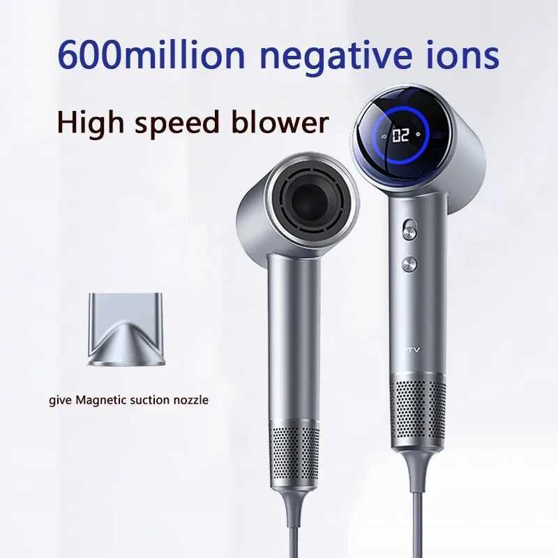 New high-speed anion hair dryer LED display screen hair dryer with nozzle 110V 220V 1600W high power W241018