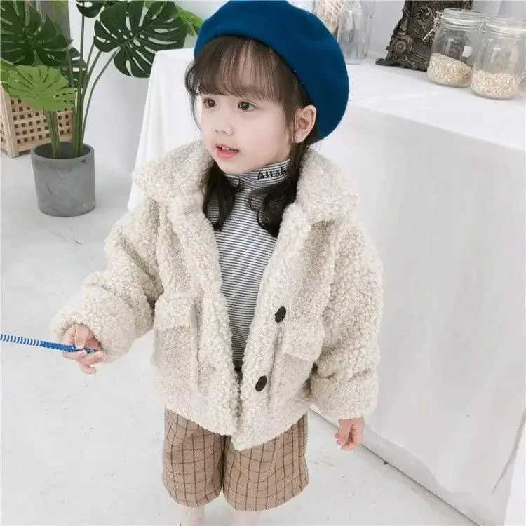 Womens Coat Autumn New Baby Sheepskin Plush Top Childrens Clothing Cotton Thick Sweater Warm M241018