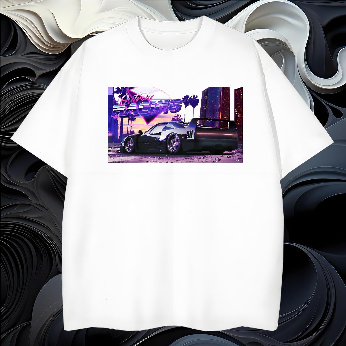 Free Shipping Men T Shirts 230g Cotton car Casual Beach Anime Print O-Neck Short Sleeve Men Tshirts Classic Polos