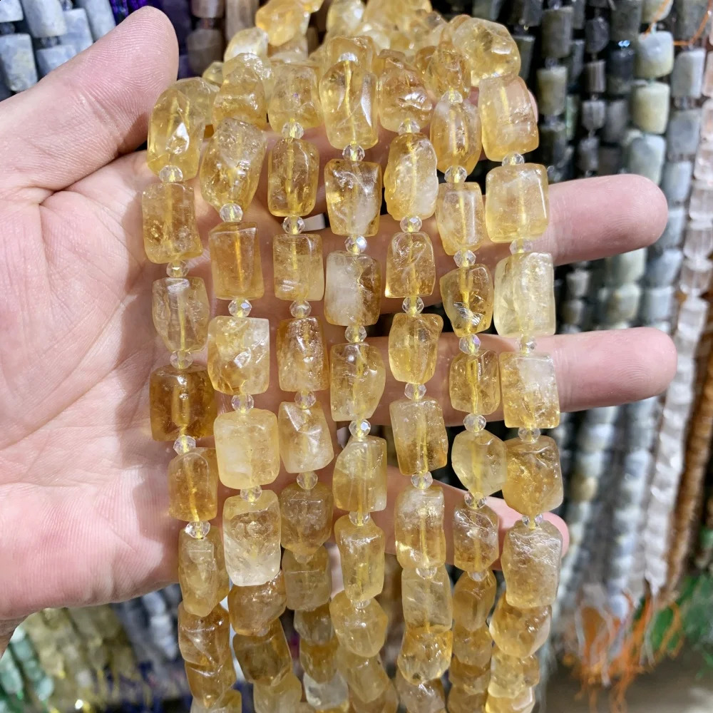 Natural aquamarine citric acid column IRREGULAR loose bead DIY bracelet necklace used for jewelry making accessories 241017