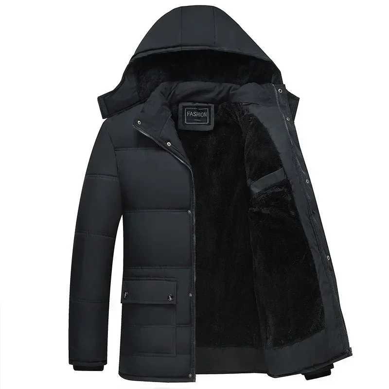 Parka Men Coats 2021 Winter Jacket Men Thicken Hooded Waterproof Outwear Warm Coat Casual Mens Jackets Overcoat Fur Thicking LX241018