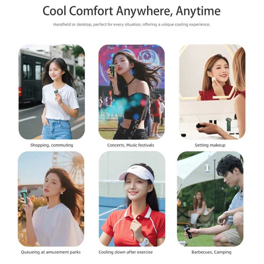 Mini Turbo Jet Fan Turbine Outdoor Jet Brushless Motor Portable Handheld Cooling Appliance Blower Kica USB Recharge Hair DryerXJ241017