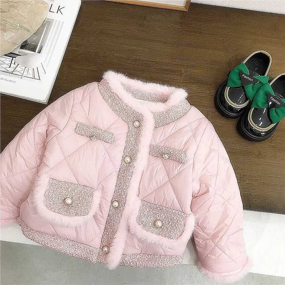Girls outerwear windproof jacket sweet winter warm autumn cotton school sports youth clothing M241018