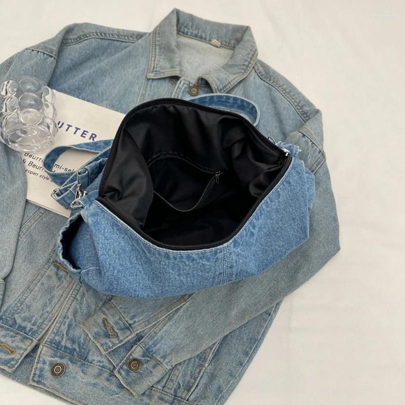 Bags Women: Stylish Zippered Denim Crossbody Shoulder Bag hot - Minimalist Casual Evening Bag, Lightweight for Daily Use