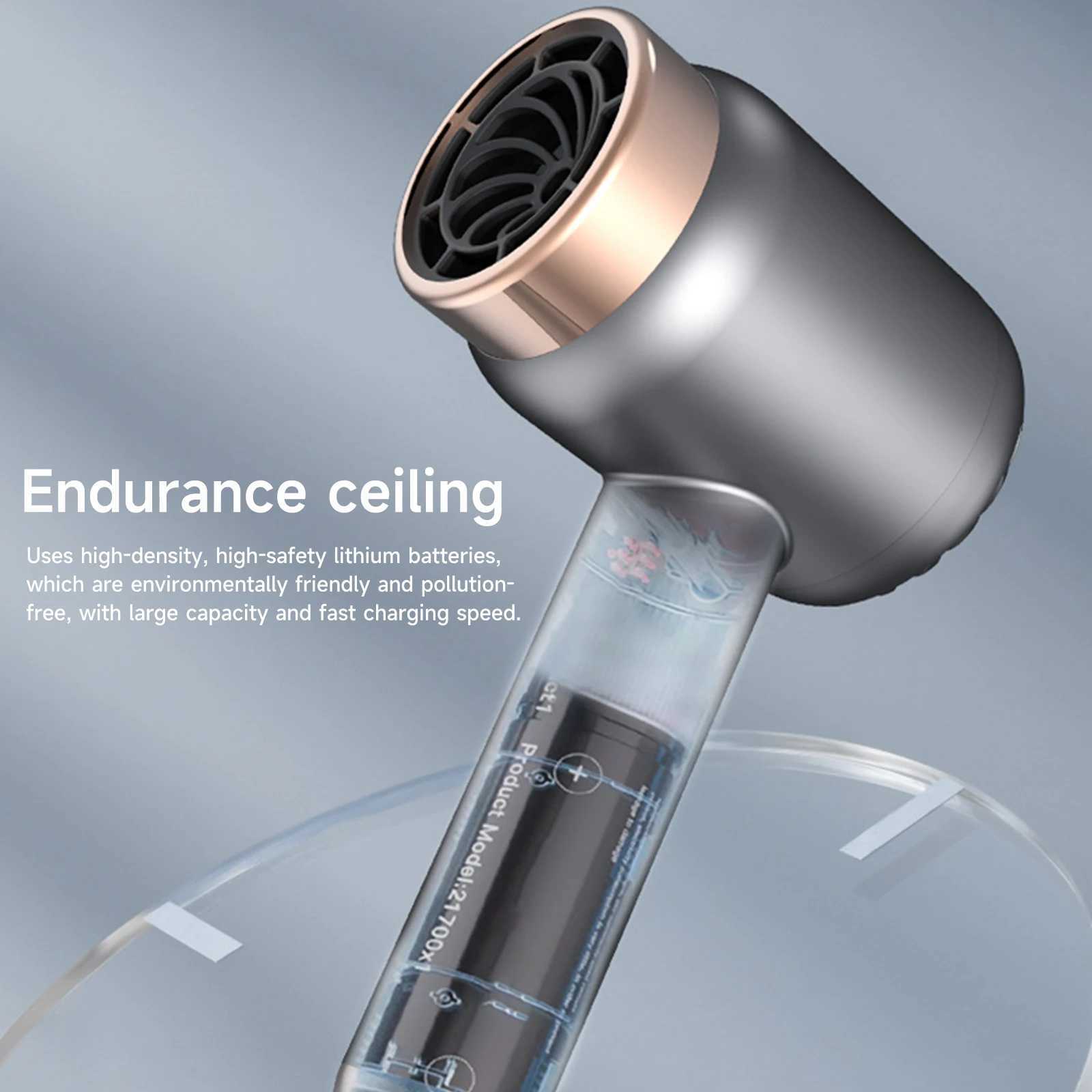 Wireless hair dryer charging plug 2-in-1 hair dryer negative ion hair dryer 3-speed adjustment W241018