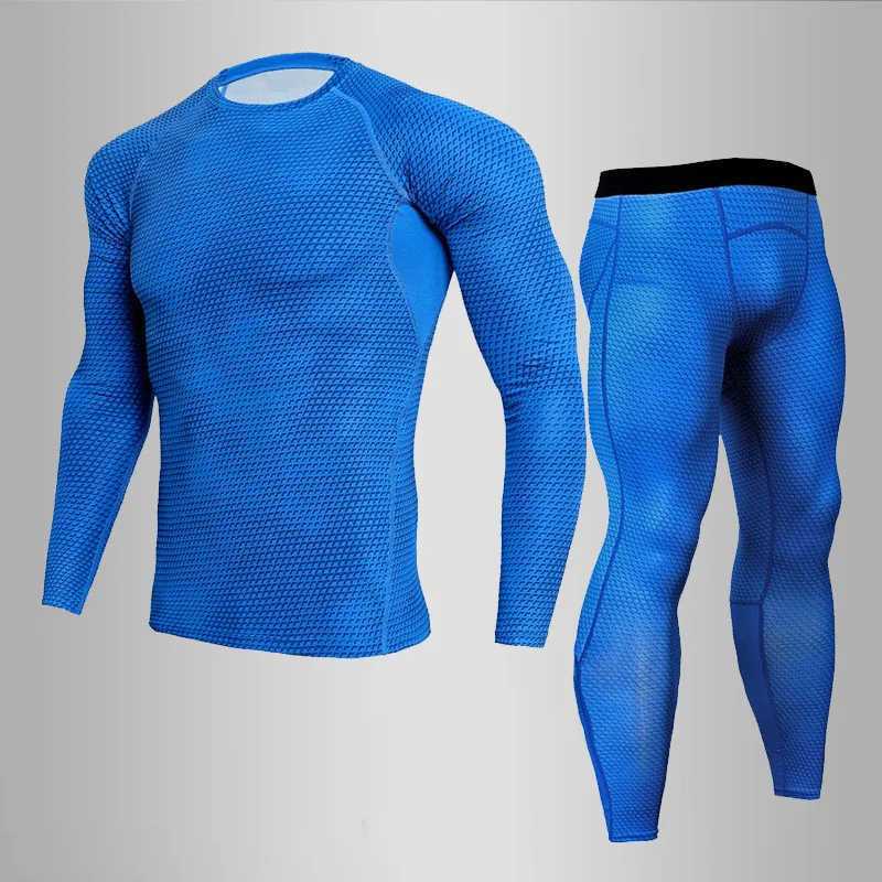 Men's Thermal Underwear New MMA 3D Printed Thermal Underwear Men Compression Thermal Long Slve T Shirt Mens Fitness Bodybuilding Skin Tight Y2410