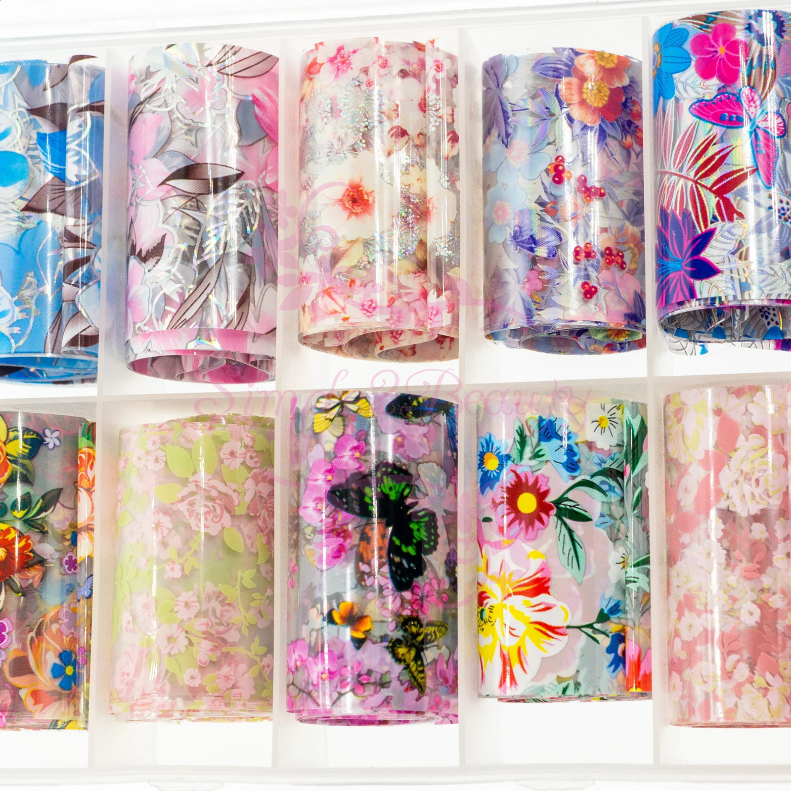 1 Roll 100 Meter Flower Series Transfer Paper Foil Japanese Style Nail Art Wraps Decals Manicure Decorations Accessories 241017