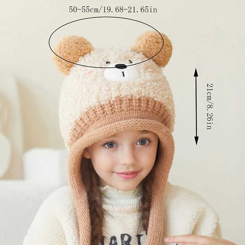 Baby Hats for Winter Kids Hat with Cotton lining Fleece hats Girls and Boys Cotton Ear Protection Hat Warm Caps for Cold Weather LX241018