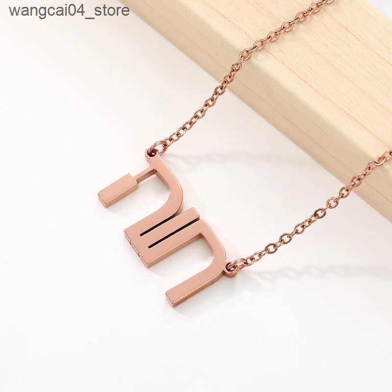 Chokers Customized Je Name Necklace Womens Personalized Hebrew Letter Stainless Steel Chain Necklace Gothic Custom Jewelry L240910