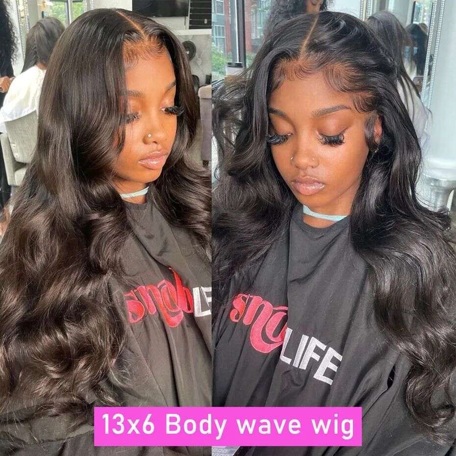 180% 13x4 Body Wave Lace Front Human Hair Wig 30 32 34Inch 13x6 Transparent Lace Frontal Wigs Brazilian Remy Hair Wig For Women