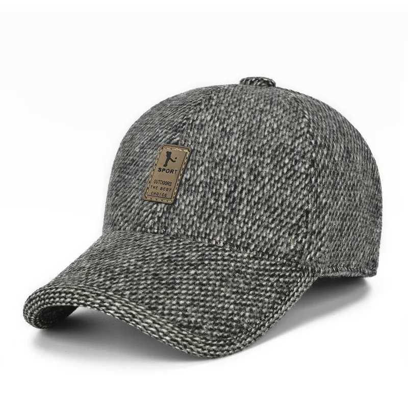 Baseball Cap Autumn Woolen Knitted Designer Mens Winter Cap Thicken Warm Hats with Earflaps Mens Brand Hats Dad Trucker HatsX241018