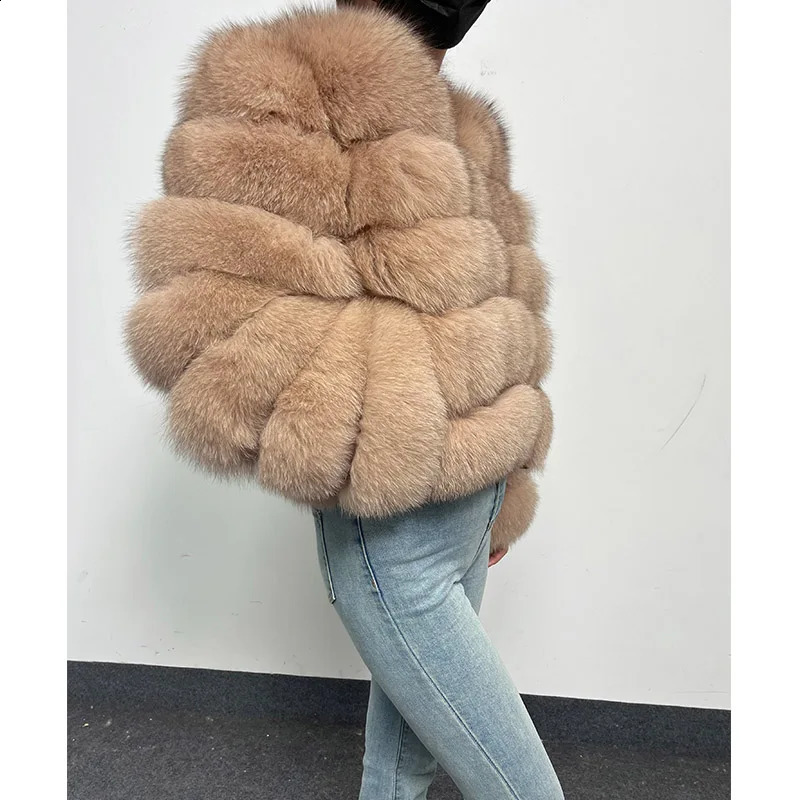 2024 Natural Real Fox Fur Coat Women Winter Warm Fur Jacket Detachable Long Sleeve Female Vest Furry Coats clothing 241017