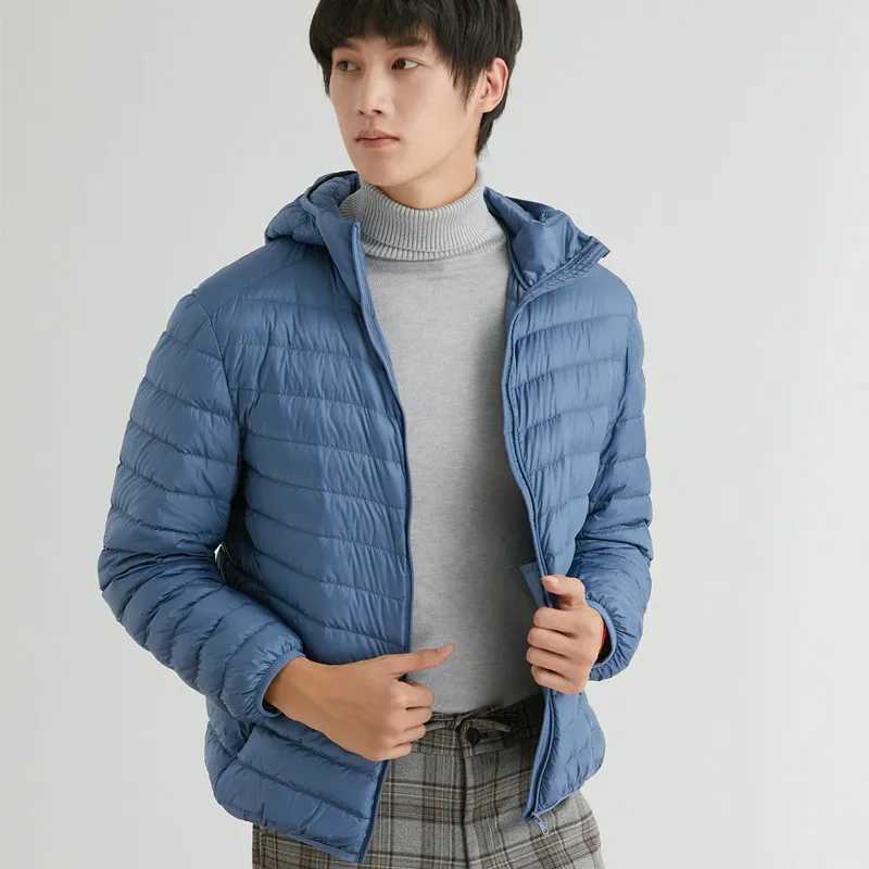 2024 New Autumn Winter Men Hooded Down Jacket Ultra Light White Duck Down Coat Parkas Male Loose Short Overisze Puffer Outwears LX241018