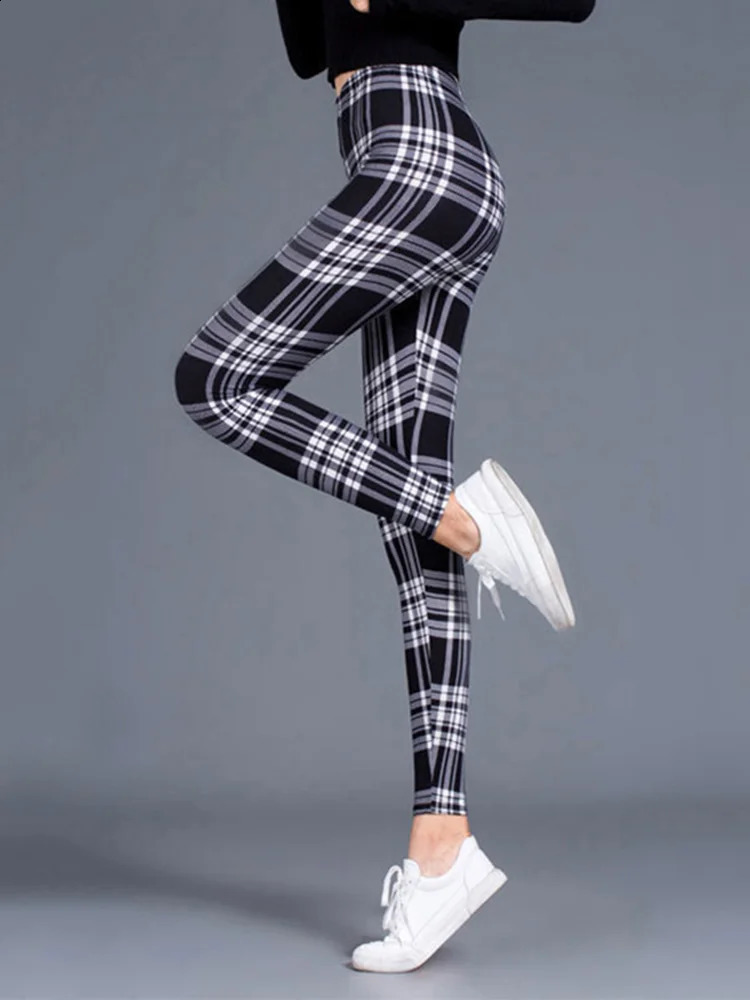 Plaid Legging Sexy Pants Push Up Leggings Fashion Fitness Leggins Gym Sporting High Waist Trousers 241007
