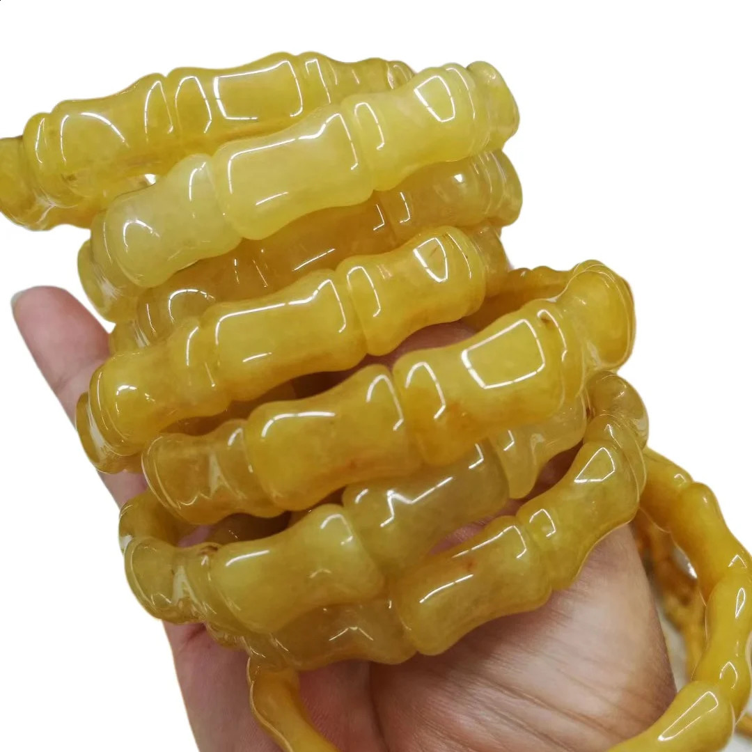 Yellow Calcite/Jade Bead Bracelet Natural Gemstone Bracelet Fashion Energy Jewelry Bracelet Wholesale 241017