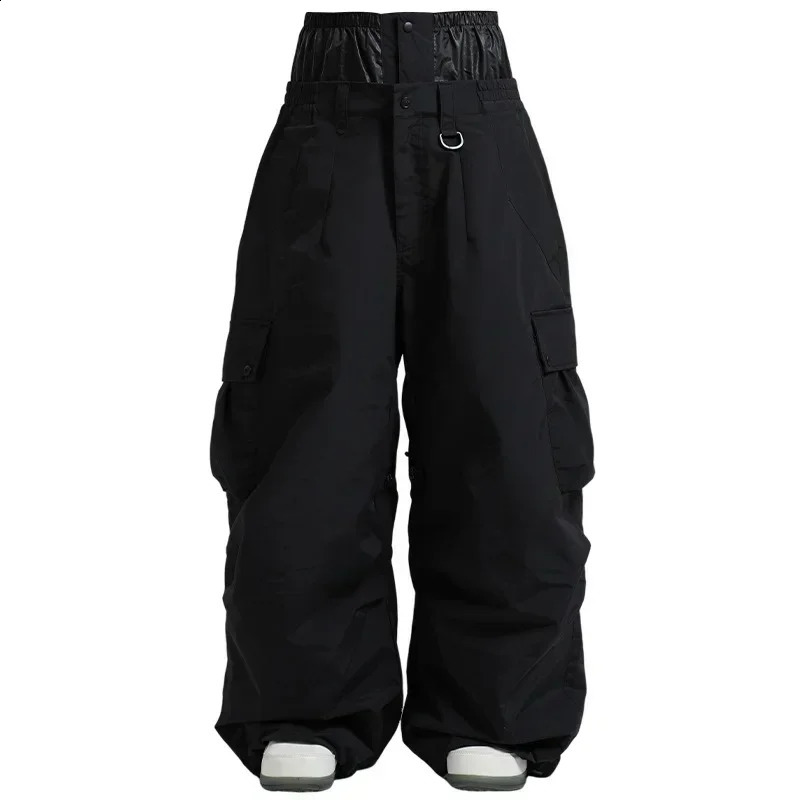 Men Jumpsuit Winter Outdoor Snow Trousers Women Loose Snowboard Wear Waterproof Windproof Skiing Pants Warm Female Ski Clothes 241010