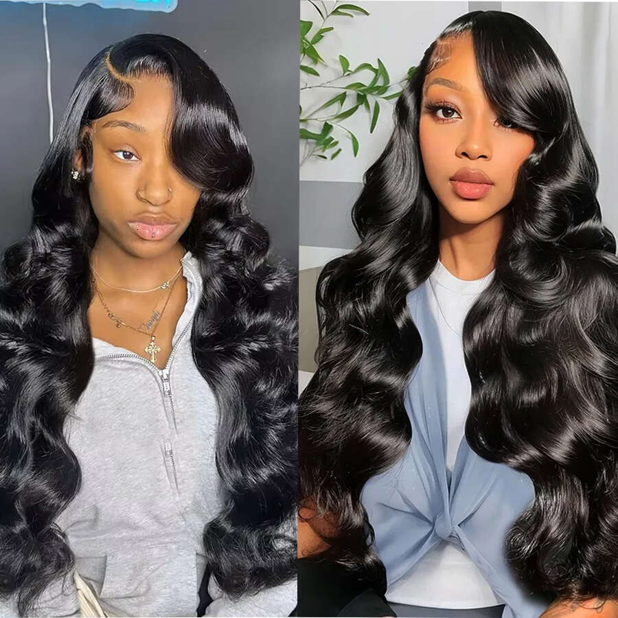 Tewjig Body Wave 30 32 Inch 4x4 Closure Glueless Human Hair 200 Density 13x4 Hd Transparent Lace Front Wigs Black Women