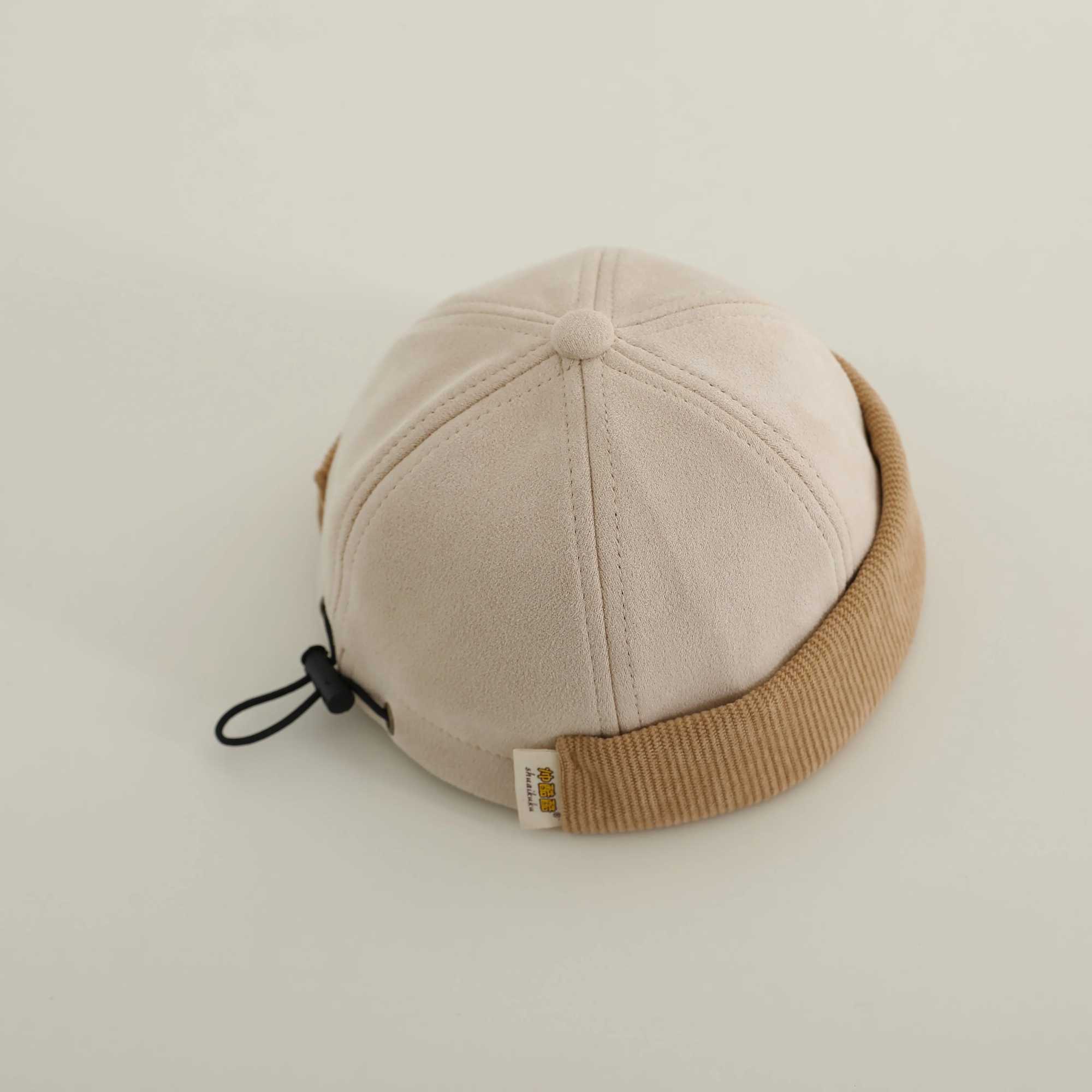 Autumn Winter Kids Landlord Hats Brimless Solid Color Adjustable Boy Girl Sunshade Melon Hats Children Docker Caps LX241018